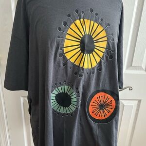 Graphic Short Sleeve Tee - Black with Yellow, Green, and Orange Accents